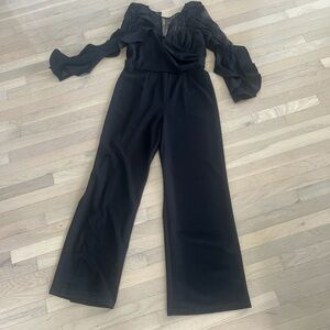 Adrianna Papell Black Off-Shoulder Jumpsuit
